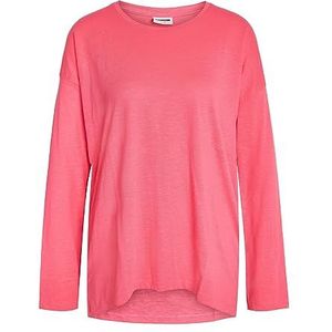 Noisy may Dames Nmmathilde L/S O-hals High/Low Top Noos Pullover, roze (hot pink), L
