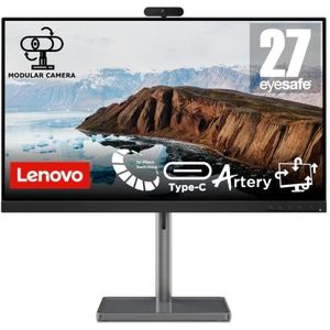 Lenovo L27m-30, 27 inch Full HD Monitor, 1920x1080, 75Hz, 250 nits, 4 ms responstijd, HDMI, VGA, AMD FreeSync, integr. luidspreker, in hoogte verstelbaar, zwart