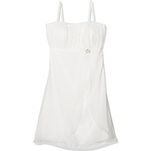 Gol Chiffon meisjesjurk, Ivoor (offwhite 60), 164 cm