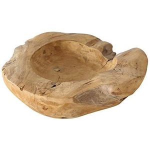 Boltze Schaal Teak (decoratieve pot in bruin, teakhout, 30 x 30 x 9 cm kom, rond) 3245300