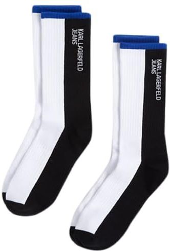 Karl Lagerfeld Jeans Heren Kleurenblok Sokken. 2Pack Veelkleurig, One size