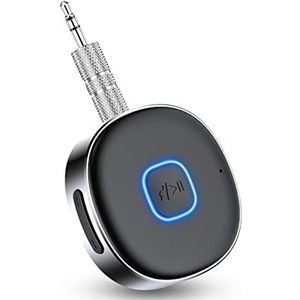 HORJOR AUX Bluetooth adapter voor auto, Bluetooth 5.0 ontvanger, draadloze bluetooth-adapter voor auto, hoofdtelefoon, handsfree bellen, dubbele verbinding, 16 uur speeltijd