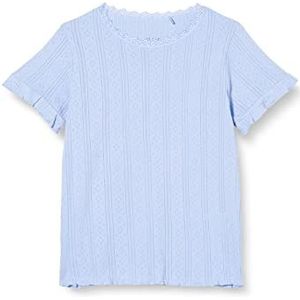 Noa Noa Mini Organic Cotton Pointelle T-shirt voor meisjes, Serenity, 4 Jaar