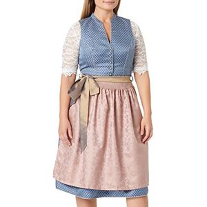 Stockerpoint Dames dirndl Melinda jurk voor speciale gelegenheden, blauw-taupe, 32