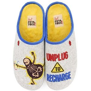 HOT POTATOES Bray, herenpantoffels, grijs, maat 42