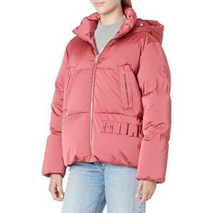 Tommy Hilfiger Vrouwen satijn Down Hooded Jacket, Frosted Framboos, L, Frosted Framboos, L