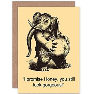 Wee Blue Coo Zwangerschap zwanger grappig vet olifant kunst groeten kaart cadeau