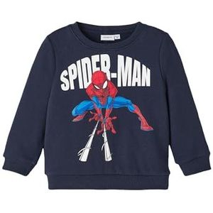 NAME IT Nmmjox Spiderman Sweat Bru Noos Mar sweatshirt voor jongens, Dark Sapphire, 92 cm