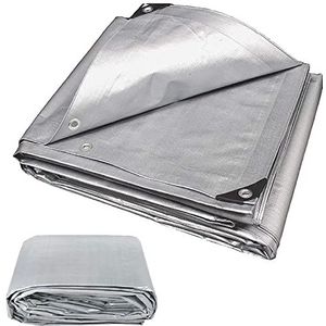 EasyGoProducts EGP-NCR-TARP2-M Hercules Tent Shelter Cover, waterdicht dekzeil, plastic tarpbeschermingslaken voor Con (-8 x 10 - zilver)