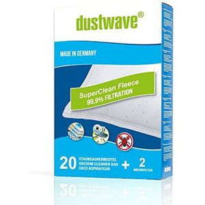 Dustwave® Stofzuigerzakken, geschikt voor Solac - A 803 / A803 vloerstofzuiger, merkstofzuigerzakken van dustwave®, Made in Germany, incl. microfilter, 20 stuks