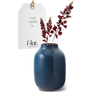 like. by Villeroy & Boch Lave Home vaas Shoulder, 15,5x15,5x22cm, effenblauw