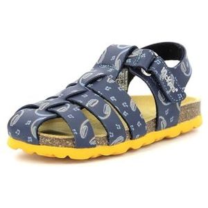 KICKERS SUMMERTAN Sandalen voor jongens, uniseks, marineblauw, muziek, 33 EU, Marine muziek, 33 EU