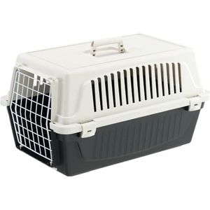Ferplast Transportbox, Hondenbox voor kleine Honden en Katten tot 8 kg, Gelamineerde ijzeren deur, Ventilatiesleuven, 37 x 58 x h 32 cm, ATLAS 20 EL Transportbox voor huisdieren, Zwart