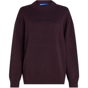 Karl Lagerfeld Jeans, Dames, Logo Knit Trui, Relaxed Fit, Plum Perfect, L