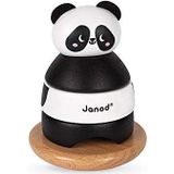 Janod - Solid Wood Panda Tumbler - Early-Learning Handling and Construction - Water-Based Paint - Suitable for Children from The Age Of 1, J08188