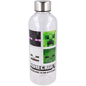 Stor MINECRAFT glazen fles 850 ml 436, zwart, groen