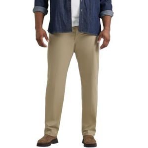 Lee Extreme Motion herenbroek, met platte voorkant en normale rechte pasvorm., Kiezelsteen, 56W / 30L