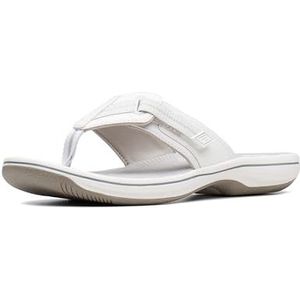 Clarks Brinkley Jazz Teenslippers voor dames, Wit Synthetisch, 38 EU