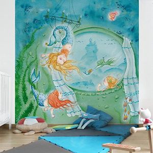Apalis kinderbehang vliesbehang Matilda wordt Akrobatin fotobehang vierkant, grootte, turquoise, 95384 288 x 288 cm turquoise