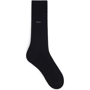 BOSS Heren George RS Uni MC Middelhoge logo-sokken van Egyptisch katoen met gemerceriseerde afwerking, New - Black1, 45/46 EU