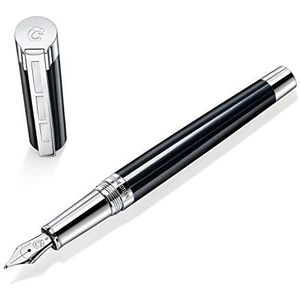 STAEDTLER Initium Resina vulpen, zwarte edelhars, F, Made in Germany, met mooie geschenkverpakking, 9PB119F