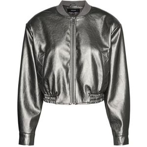 VERO MODA Dames VMCAMILLA Coated Short Jacket korte jas, Gunmetal, M, gunmetal, M