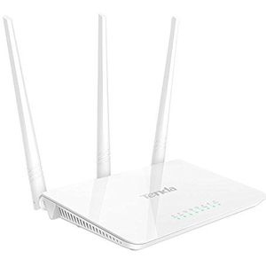 Tenda F3 Router 300 Mbps WLAN N in 2,4 GHz, 4 poorten Ethernet-router, 3 x 5 dBi antennes, Broadcom-chip, bandbreedtebediening, WPS, compatibel met alle interne boxen