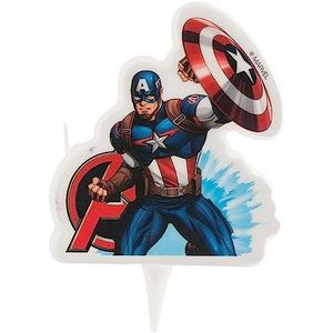 dekora - Avengers Captain America Verjaardagstaart 2D - 7,5 cm
