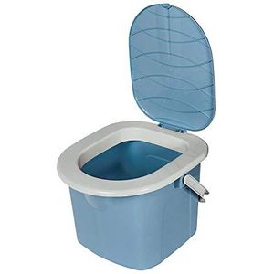 Branq Toiletemmer Draagbaar met Deksel - 15,5L - Blauw