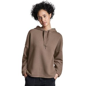 Street One Structuurshirt met capuchon voor dames, Honey Zand, 40