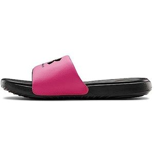 Under Armour Girl's Ansa Fix Slide Sandal, Black/Pink Surge/Black (002), 11.5