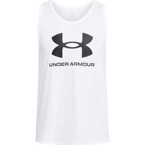 Under Armour UA Sportstyle Logo Tanktop, wit/zwart, XS
