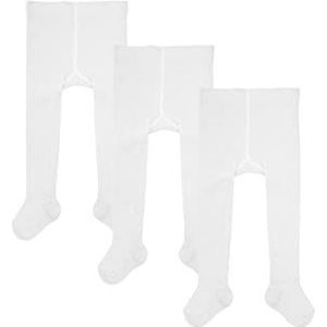 Camano Unisex Baby Online ca-Soft Organic Cotton Tights 3-pack sokken, White, 62/68, wit, 50 cm