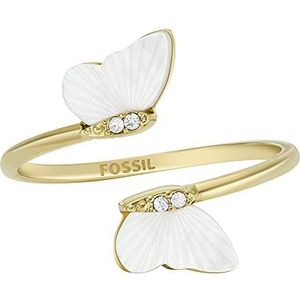 Fossil Ring voor vrouwen Radiant Wings White Mother of Pearl Butterfly Ring, JF044237105