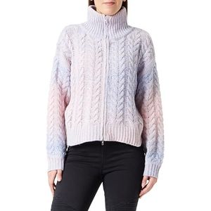 myMo Dames Sookie coltrui polyester zwart maat XS/S sweater, blauw/roze., M
