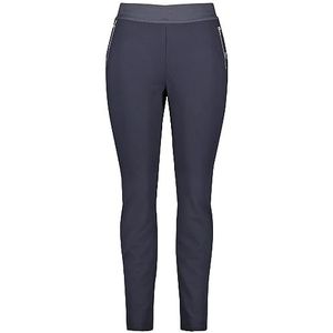 Samoon Lucy stretchbroek voor dames, lange stretchbroek, effen, normale lengte, marineblauw, 54 NL