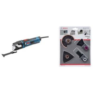 Bosch Professional multitool GOP 40-30 (Starlock-gereedschapopname, 400 watt, incl. 1x StarlockPlus BIM-invalzaagblad) & Bosch Accessories tegelset 4-delig (specie en tegellijm)