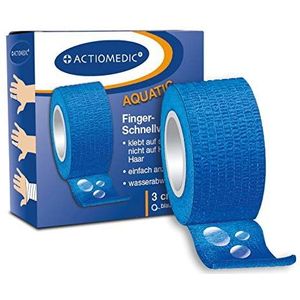 ACTIOMEDIC I Waterafstotend, Snel elastisch verband, Zelfklevend, Afscheurpleister in blauw/wit/huidskleur, Hypoallergeen plakband, 3cm x 7m, EHBO-kit benodigdheden