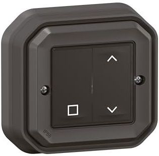 Legrand - Plexo New Connected - Natte Kamer Rolluikschakelaar - Antraciet - Draadloos - IP55 - IK07 Water- en Schokbestendig