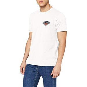 Lee Mens Chest Logo Tee T-shirt, White Canvas, S