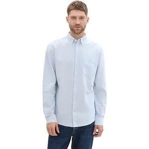 TOM TAILOR heren overhemd, 35962 - White Light Blue Stripe, 3XL