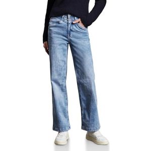 Street One - Wide Legs Jeans - Lichtblauw - Katoenmix met Stretch
