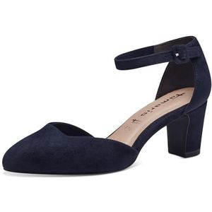 Tamaris Damespumps textiel blokhak, Donkerblauw, 42 EU