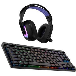Logitech G G522 LIGHTSPEED, draadloze gaming headset & draadloos gaming toetsenbord G515 LIGHTSPEED TKL:een premium headset en toetsenbord en bekabelde connectiviteit -voor pc, US INT'L QWERTY- Zwart