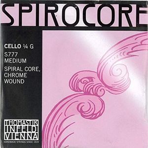 Thomastik enkele snaar voor Cello 1/4 Spirocore - G-snaar-spiraalkern, chroom omspinnen, medium