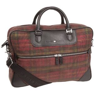 Tommy Hilfiger Yates II Small Briefcase, Handtas - Schotse Red (Check)