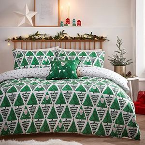 furn. Hide and Seek Santa King Dekbedovertrek Set, Katoen, Polyester, Groen