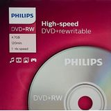Philips DW 4 S 4 J 05 F/10 DVD+RW blanco (4,7 GB data/120 min. video, 4x high-speed opname, verpakking van 5 stuks)