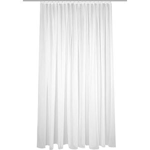 HOMEbasics 41600 kant-en-klare store Sablio, transparant, sablé-effect, plooiband 1:3 cm, kleur: wit, aantal 1x, 120 x 600 cm