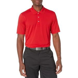 Amazon Essentials Men's Sneldrogend golfpoloshirt met normale pasvorm (verkrijgbaar in grote en lange maten), Rijk rood, L